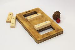 Edge Duel: tavola in legno con carrello scorrevole, due tacche montate e due di ricambio